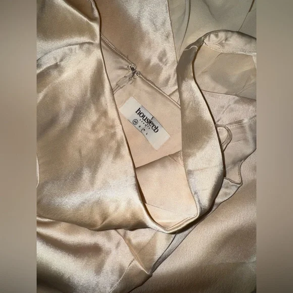 NWOT HOUSE OF CB 'Vittoria' Champagne Chiffon Floor Length Gown sz XS - Picture 8 of 11